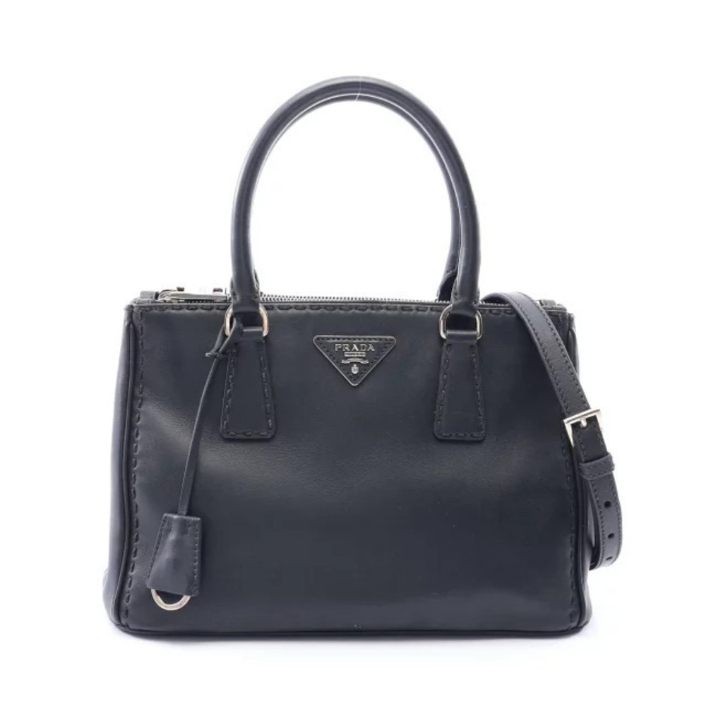 Prada City Calf Galleria Leather Crossbody Bag Black